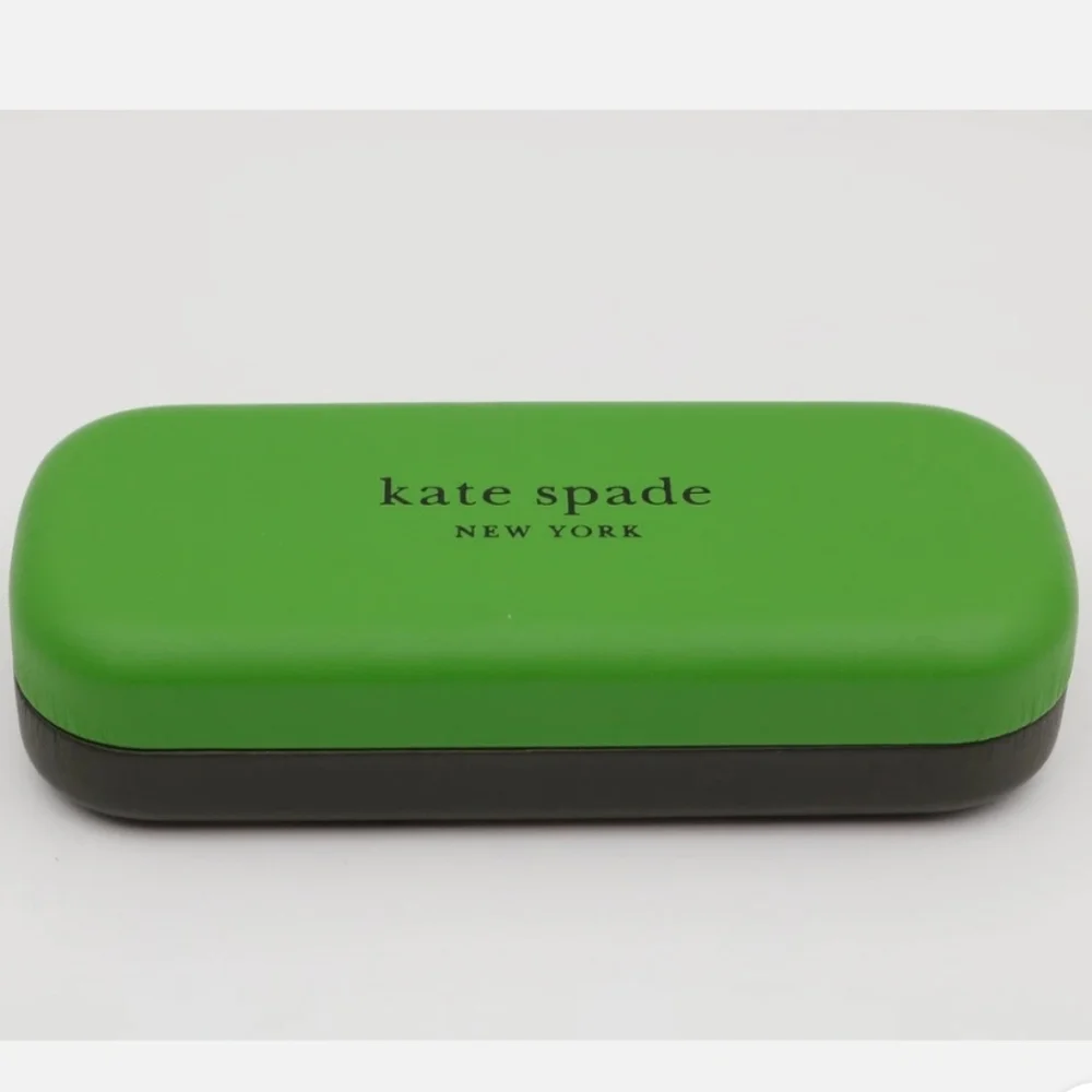 KATE SPADE GREEN HARD EYEGLASS CASE BLACK INTERIOR